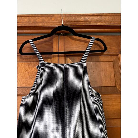 Roxy Women's Striped Overall Pinafore Dress Navy White Cotton Casual Size XS - Picture 3 of 14